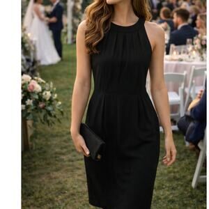 Women's Calvin Klein black sleeveless sheath dress sz 8 cocktail evening midi